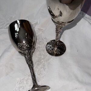Godinger Silver Ornate Goblet Pair wine Art